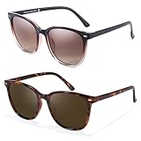 SIPHEW 2PCS Polarised Sunglasses Womens Classic Trendy Ladies Sunglasses with UV400 Protection Sun Glasses for Women