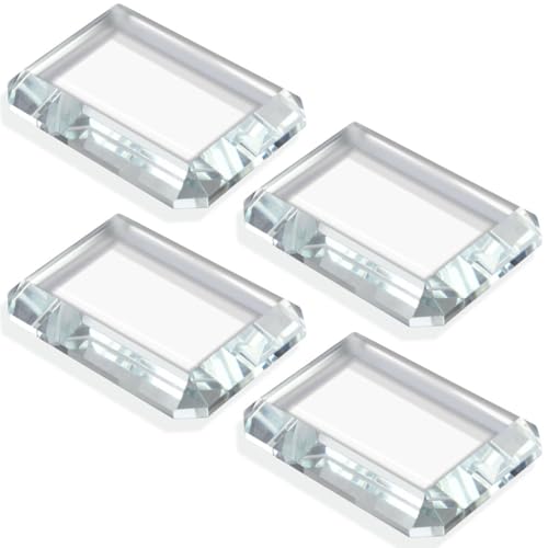 Lainballow 4 Pack Rectangular Glass Paperweight, Paperweight Decorative Blocks, Clear Glass Tiles...