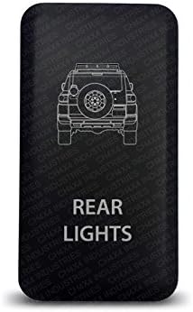 CH4x4 Push Switch for Toyota FJ Cruiser 12V 3Amp - Rear Lights Symbol - White LED