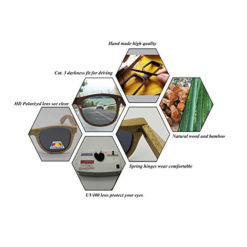 C3 Handmade Natural Bamboo polarized lens Sunglasses for Men and Women for Traveling Driving and Gift4