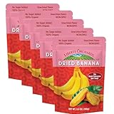 Liberty Orchard Organic Whole Dried Banana - Naturally Sweetened Dried Fruit Snack for Healthy Digestion & Busy Lifestyles - Delicious 6 Fresh Bananas in Each Bag - 5 Pack