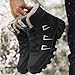 WCXTY Snow Boots for Men Waterproof,Fashion Lightweight Cold-Weather Warm Winter Boots Men,Keep Warm Hiking Men's Winter Backpacking Snow Boots,Non-Slip Rubber Outsole (Color : Black, Size : 9.5)