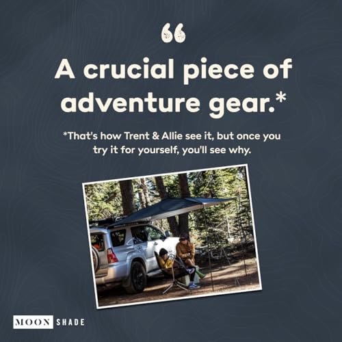 MoonShade Portable Vehicle Awning, Large 9' x 7' Shade Coverage, Lightweight Durable Car Canopy Suitable for Trucks SUVs Vans Campers and More (Shadow Blue)