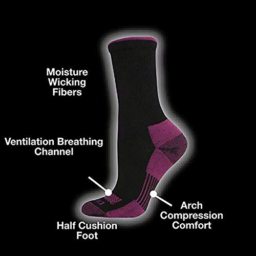 image for Dickies Women's Dritech Advanced Moisture Wicking Crew Sock (6/12, Bla