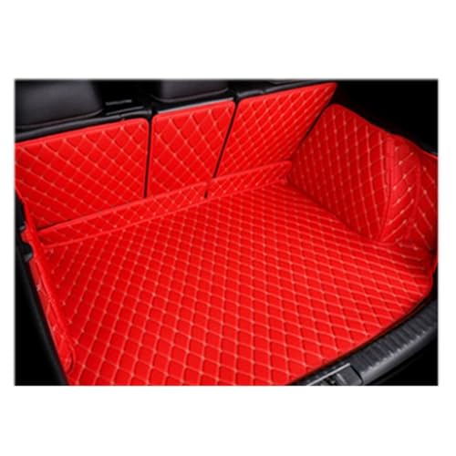 Tapis de coffre voiture en cuir imperméable anti-salissure Jazz rouge