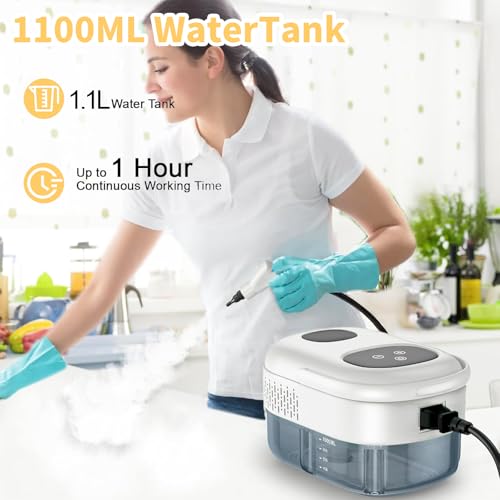 Dampfreiniger handgerät,2500W Portable Handheld Steam Cleaner High Temperature Pressurized Steam Cleaning Machine with Brush Heads für Zuhause Küchen Teppiche Sofa