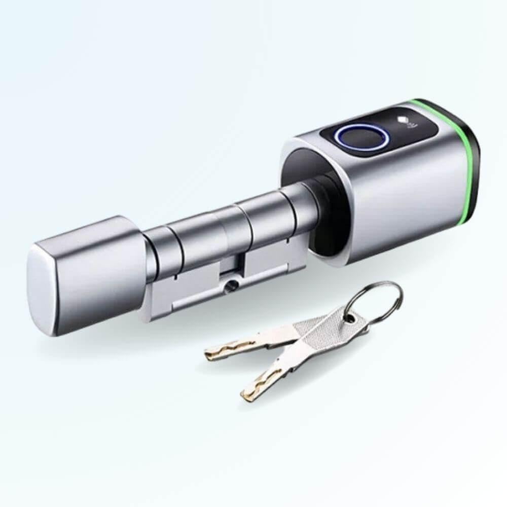 LOCKY-10 BIO Cylindre électronique de serrure connecté à Empreinte digitale et Badge, App, Bluetooth