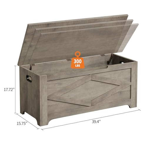 GAOMON Storage Chest, Wooden Toy Storage Bench, Modern Style Lift-Top Toy Chest with Safety Hinge for Entryway, Bedroom, Living Room, Supports 300 Lb and Easy Assembly