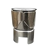Jolmo Lander G.I. Style Stainless Steel Canteen Cup with Lid & Stove/Stand Set Camping Cooking...