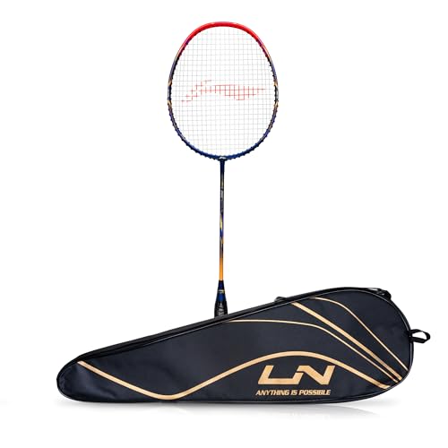 Image of Li-Ning G - Force Superlite Carbon Fibre Badminton Racket with Full Racket Cover | Head-Heavy, Lightweight Power Racket for Attack-Focused Players | 78 Grams | Maximum String Tension - 30lbs