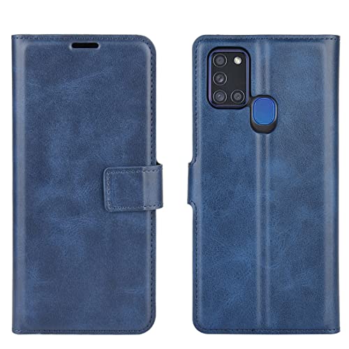 Custodia per Samsung A21S PU Pelle Wallet Protettivo Cellulare Flip Cover per Samsung Galaxy A21S A217F 2020 a Portafoglio Telefono con Magnetica (Blue)
