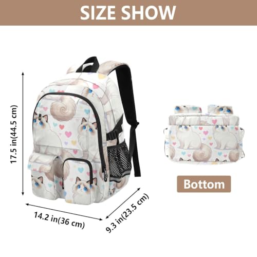 Mochila para laptop de 17.5 pulgadas escolar juvenil con diseño de gato 3