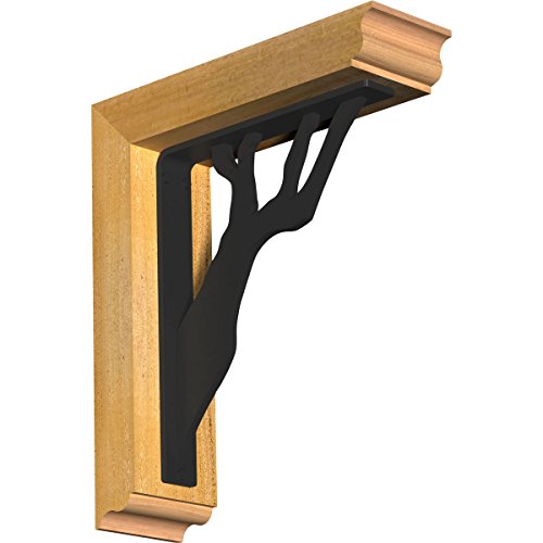 4"W x 14"D x 16"H Damon Traditional Ironcrest Rough Sawn Bracket, Western Red Cedar (1 1/2"W x 10"D x 12"H Iron Bracket)