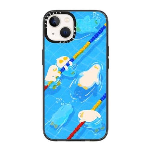 CASETiFY �R���p�N�g iPhone 14 �P�[�X [MIL�K�i���� (2x MIL-STD-810G)/1.2m����̗����e�X�g���N���A] - POOL time - �u���b�N
