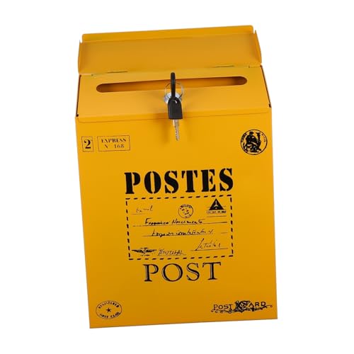 Boîte aux lettres murale vintage en fer verrouillable pour extérieur