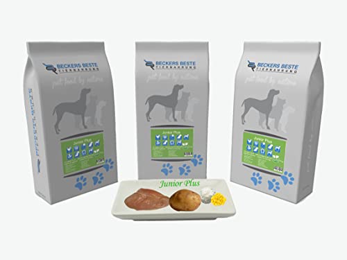 Beckers Beste - glutenfreies Welpen Hundefutter 14kg - Junior Plus Welpenfutter mit Geflügel ohne Weizen - Trockenfutter für große und kleine Hunde