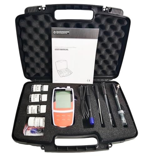 Digital Multiparameter Water Quality Analyzer for Measuring PH,Dissolved Oxygen DO,Conductivity,TDS,ORP,Salinity,Resistivity,Temperature With Conductivity Standard Solutions DO Electrolyte Solution