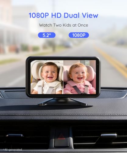 Image of LUCKVIEW BM2 PRO Dual Baby Car Camera, 5.2 inch 1080P Baby Monitor