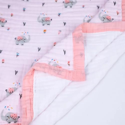Image of SMILE BABY 100% Organic Cotton 6-Layer Muslin Baby Blanket (100x110 cm) is Super Soft, Breathable, and Gentle on Baby's Skin. Perfect for Comfort, Warmth, and Everyday use. Includes 1 Blanket