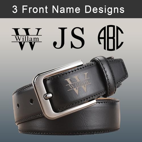 Personalized Leather Belt for Men Custom Engraved Leather Belts Valentines Day Father's Day Gift for Dad Husband3