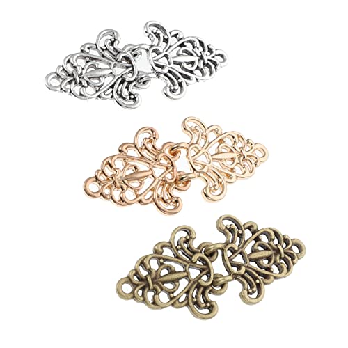 ULDIGI 3 Pçs Fivela Xale Floral Botão Para Cima Cardigan Suéteres Vintage Xale Fecho Suéter Fecho Su