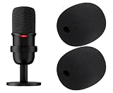 SOULWIT 2 Stück Poppfilter für HyperX SoloCast – Schwarz