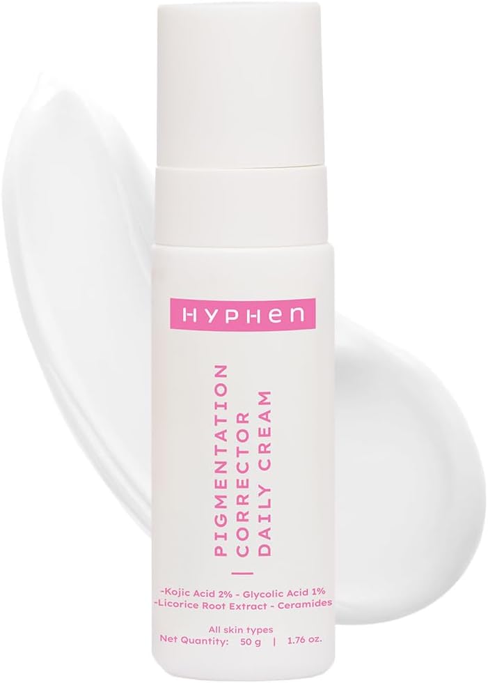 Hyphen Pigmentation Corrector Daily Cream With 2% Kojic Acid | Moisturizes & Treats Pigmentation | Reduces Dark Spots & Blemishes | Brightens Skin | Lightweight & Fragrance Free | For Women & Men -50g