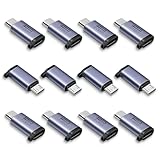【12 adaptateurs en aluminium – Toujours un à portée de main】 Lot de 12 pièces robustes pour utiliser vos câbles USB-C avec tous vos appareils équipés d’un port Micro-USB – idéal pour la maison, le bureau, la voiture et les voyages.