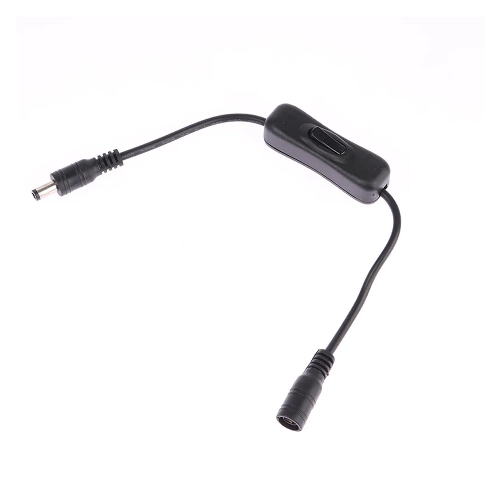 Interrupteur d'éclairage DC 12V noir avec connecteur femelle cordon d'alimentation on off