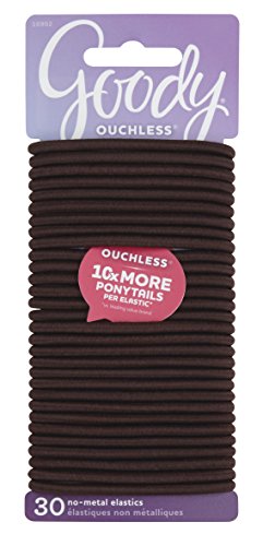 Goody Women's Ouchless Braided Elastics, Brown, 30 CT (Pack Of 3)