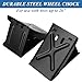 SENENQU 6 Pack Steel Wheel Chock, Heavy Duty Metal Wheel Chock Blocks Foldable Tire Stoppers for Automotive, Car, SUV, Trailer, RV, Trucks & Camper