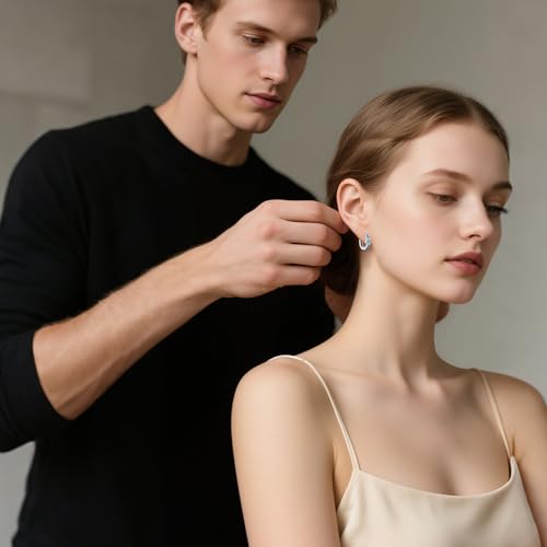 925 Sterling Silver Star of David Earrings Hoop Leverback Earrings for Women Jewish Jewelry Gifts3