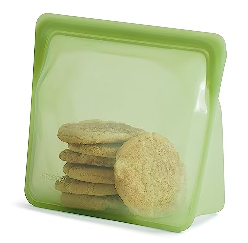 Image of Stasher Silicone Reusable Storage Bag, Stand-Up Mega Bag, Reusable Freezer Bags, Microwave, Dishwasher, Oven Safe, Sous Vide, Premium Lunch Container, Eco Friendly, Food Storage Bags, 104 oz, Green | Reusable Food Bag