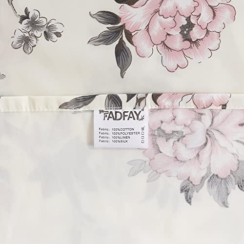 Image of FADFAY Floral Sheets Set Full Vintage Rose Floral Bedding Shabby Grey and Pink Peony Print Sheets Farmhouse Bedding 800 Thread Count 100% Egyptian Cotton Soft Deep Pocket Fitted Sheet 4Pcs, Full Size
