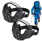 Kixolazr Grampones de Hielo para Botas,1 Par de Grampones Ligeros con 9 Dientes,Púas de Senderismo con Tracción en Hielo para Calzado - para Hombres y Mujeres para Correr al Aire, Compras y