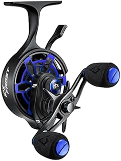 Piscifun ICX Frost Ice Fishing Reel, Inline Ice Reel, Innovative Structure Design, Magnetic Drop System, No line Twist, Large Spool Diameter, 7+1 Shielded BB, 2.7:1 High Speed Ratio-Right Hand, Blue