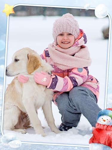 Image of EBOOT 3 Pairs Winter Kids Gloves Warm | Toddler Gloves for Boys Girls Outdoor, Full Finger Fluffy Soft Mittens for 1-11 Years Children, Multiple Colors