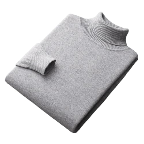 Men's Autumn and Winter Merino Wool Pullover High-Necked Cashmere Sweater Thickened Warm Loose Solid Color Top