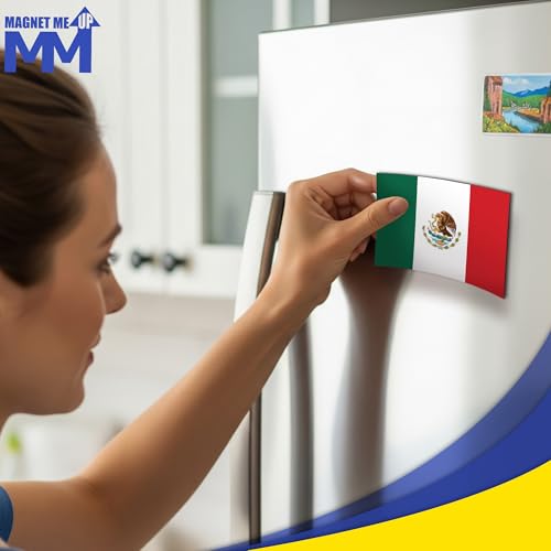 Image of Magnet Me Up Mexico Mexican Flag Car Magnet - 3x5 Inches - UV Printed Vinyl - Weatherproof, Durable Magnetic Decal - Patriotic Mexico Car Accessory - Fridge, Locker, Made in USA