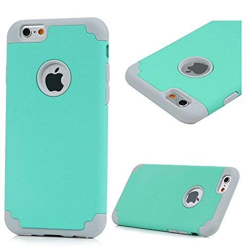 MOLLYCOOCLE iPhone 6 Plus, iPhone 6s Plus Case, Hybrid Heavy Duty Cover Dual Layer Hard PC Soft TPU Bumper Protective Cover for iPhone 6/6s Plus 5.5 inch, Mint Green