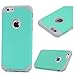 iPhone 6 Plus/iPhone 6S Plus Case (5.5") -(NOT FOR iPhone 6 6S) MOLLYCOOCLE 2 in 1 Hybrid High Impact Heavy Duty Dual Layer Hard PC Outer Shell Soft Rubber Inner Armor Defender Cover Case -Green/Gray