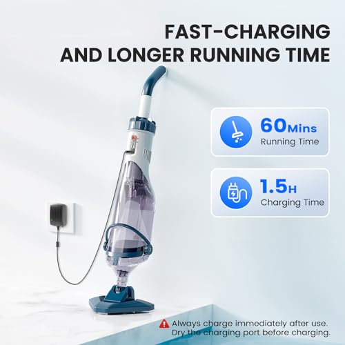 Image of Enhulk Rechargeable Handheld Cordless Pool Vacuum for Above Ground Pool and Inground Pool, 60-Minute Runtime,Powerful Suction up to 18.5 gallons /min, Efficient Leaf and Debris Removal, PC10 Pro