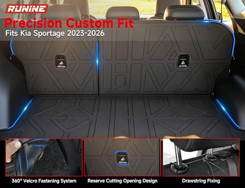 Image of Floor Mats for Kia Sportage 2023-2026 (Not for Hybrid), All Weather Protection Custom Floor Mats Trunk Cargo and Car Windshield Cover Set for Kia Sportage Accessories,Car Floor Liners Set