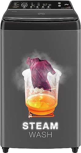 Image of Godrej 7.5 Kg 5 Star Inbuilt heater with Steam Wash & Germ Shield Technology Fully-Automatic Top Loading Washing Machine (2023 Model, WTEON VLVT 75 5.0 FDTS MTBK, Metallic Black)