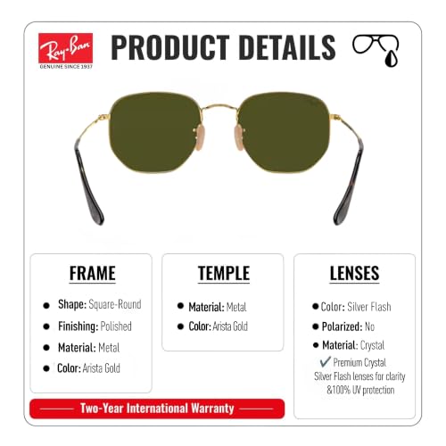 Image of Ray-Ban RB3548N HEXAGONAL FLAT LENSES Sunglasses w /Official Eyewear Kit