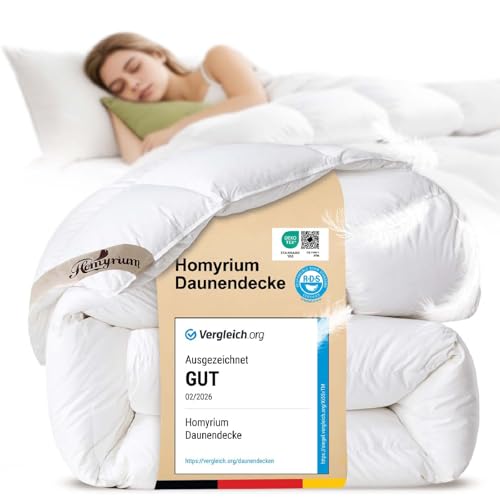 Homyrium Daunendecke 135x200 Ganzjahres Bettdecke 135x200 Daunen 4 Jahreszeiten Bettdecken Daunenbettdecke Federbetten, Füllgewicht: 1100gr Oeko-TEX und RDS Zertifiziert