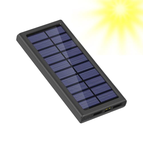 Liakyunf Power bank a pannello solare, batteria esterna, 10000 mAh, batteria esterna per viaggi, escursioni, sopravvivenza a casa