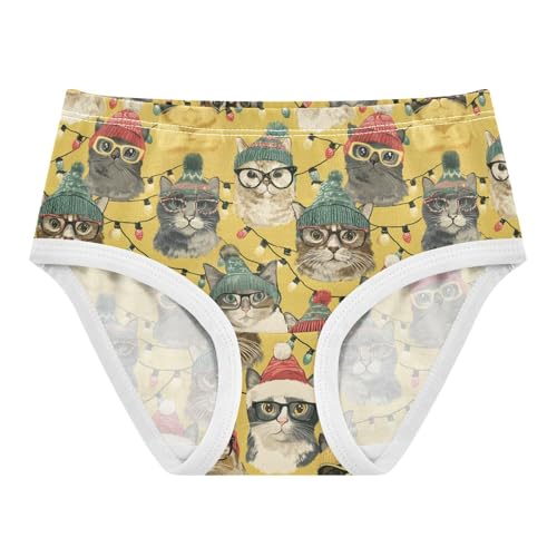 Girls Underwear Soft Cotton Christmas Cat Kids Panties in Sizes 2/3t, 4t, 5t, 6 and 8