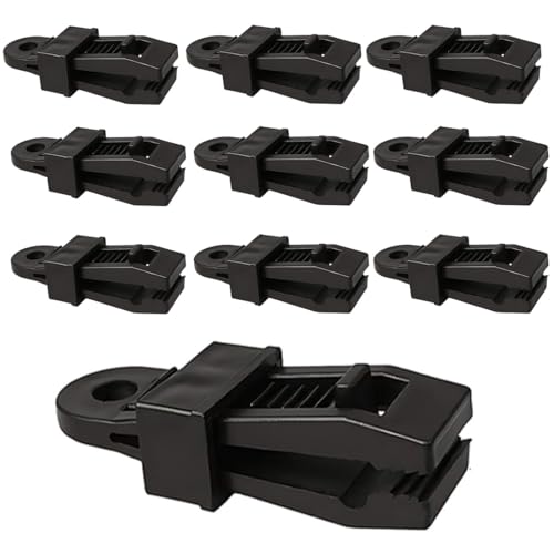 Pinzas para Toldos y Lonas,10 Piezas Tarp Clips de Lona Sujeción, Multifuncional Clip de Tienda de Plastico, Ideal para Tiendas de Campaña, Toldos, Sombrillas, Cubiertas de Coches y Piscinas