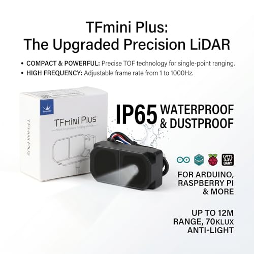 JESSINIE TFmini Plus Lidar Module Single-Point TOF TF mini Plus Laser Ranging Sensor Module 0.1m~12m 1-1000Hz IP65 Waterproof Dustproof Distance Sensor with UART for Arduino Raspbarry Pi by JESSINIE - Used condition - Image 4
